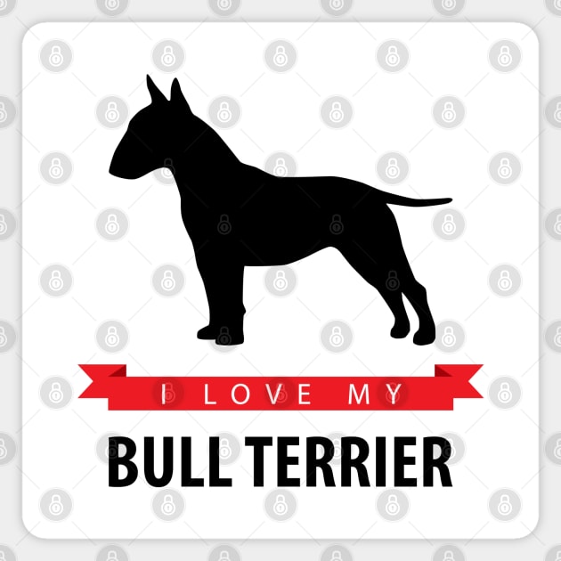 I Love My Bull Terrier Sticker by millersye